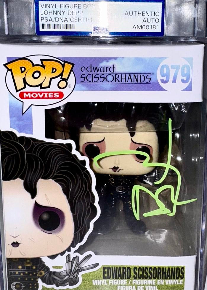 Johnny Depp Signed Encapsulated Funko Pop #979 Edward Scissorhands - JSA & PSA COA #2